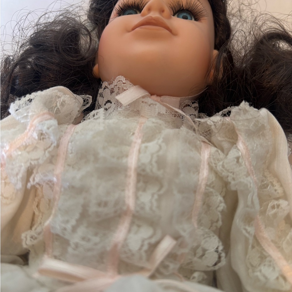 Elegant White Lace Porcelain Doll - Picture 7 of 8